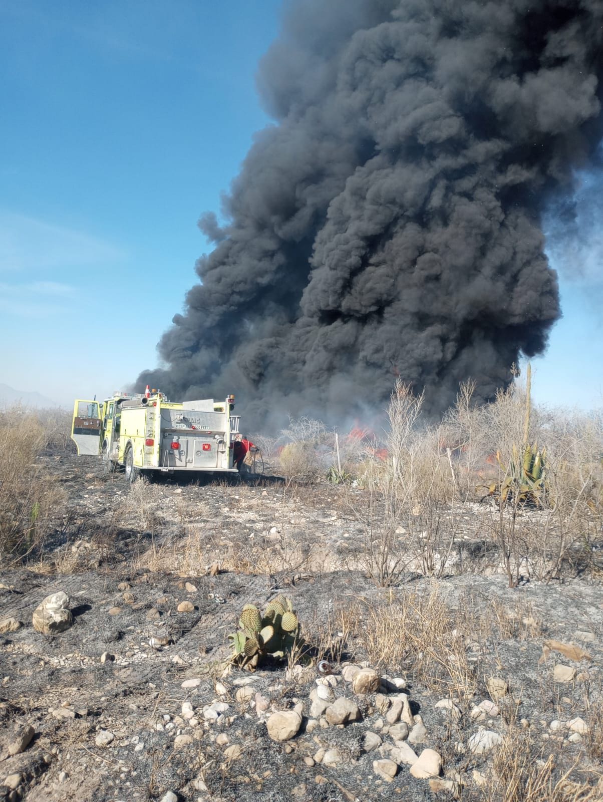 Moviliza autoridades incendio en Arteaga