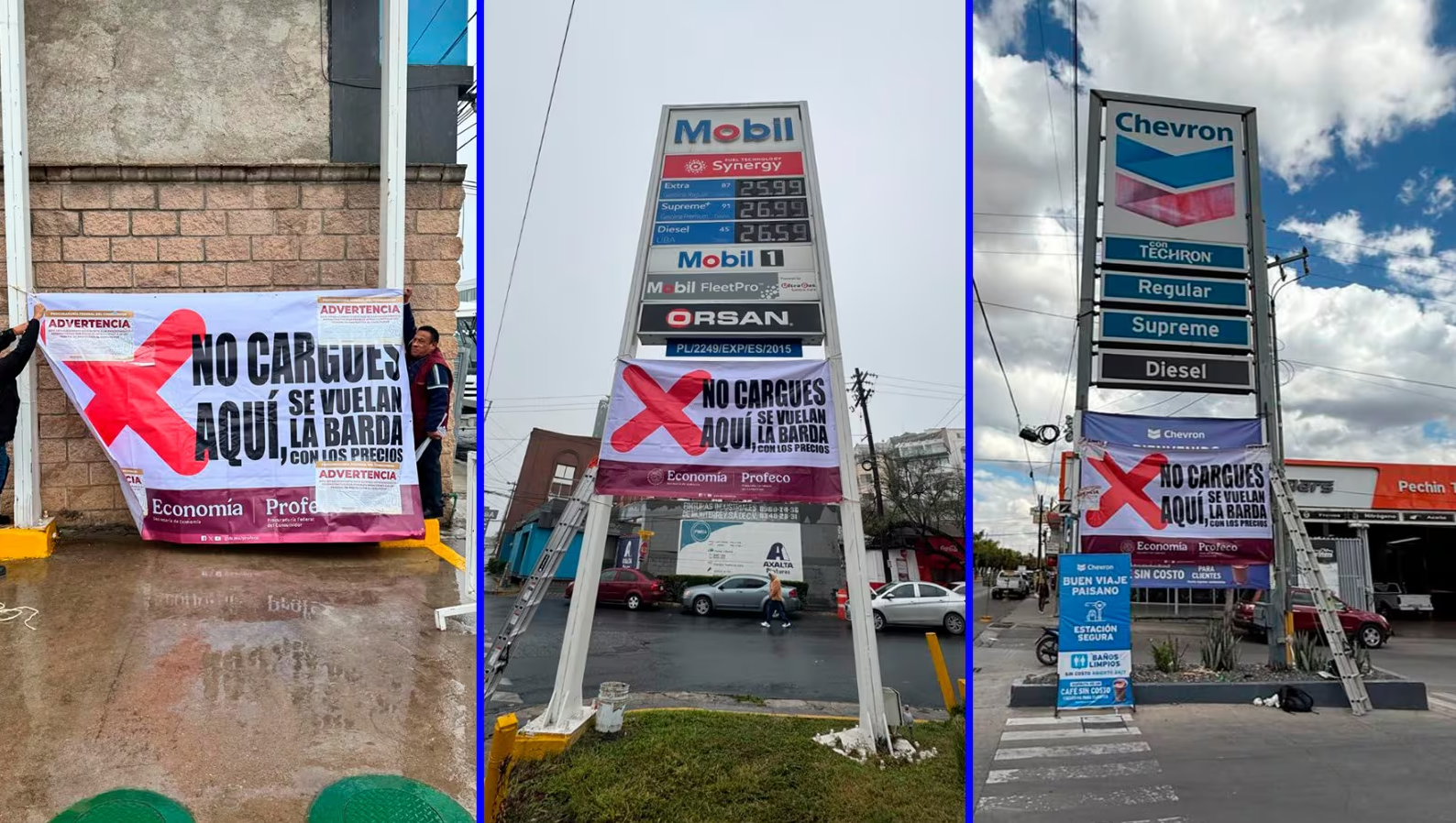 Gasolineras ‘se vuelan la barda’: Instala Profeco taches a 3 estaciones por ‘manchadas’