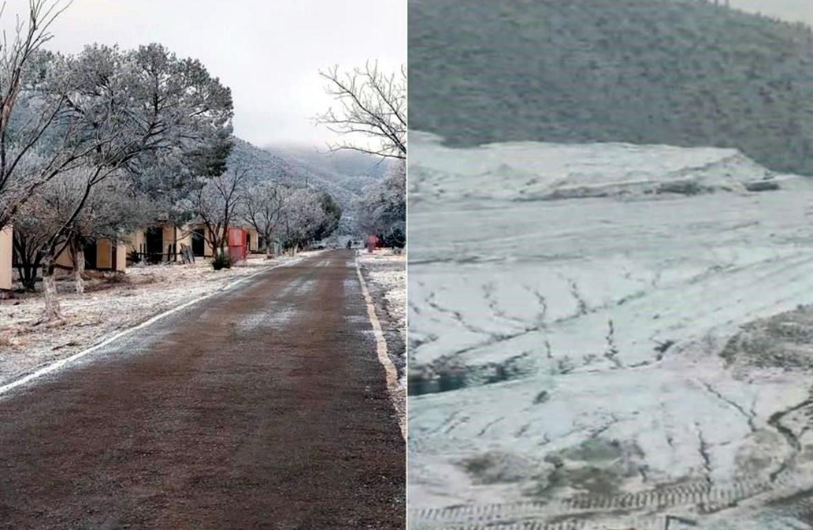 Sorprendente nevada en Ocampo y La Encantada