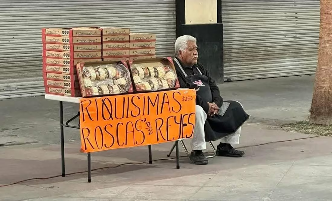Adulto mayor sorprendente al no vender ni una rosca de reyes; historia se viraliza y esto ocurre