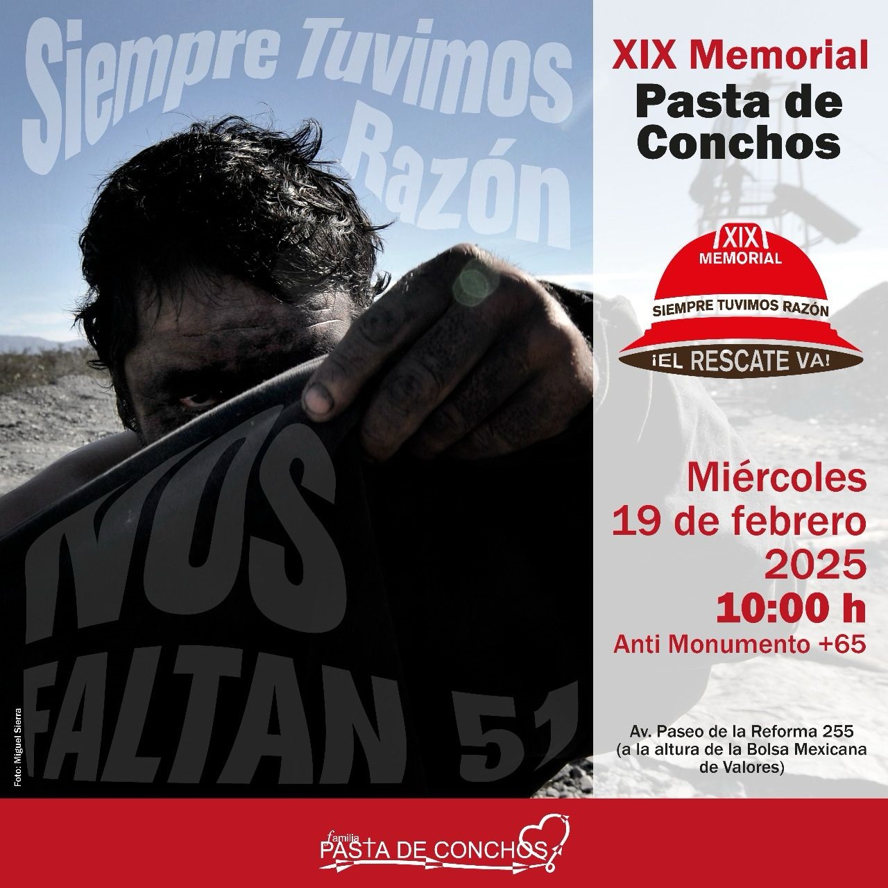 Convocan a memorial de Pasta de Conchos en CdMx