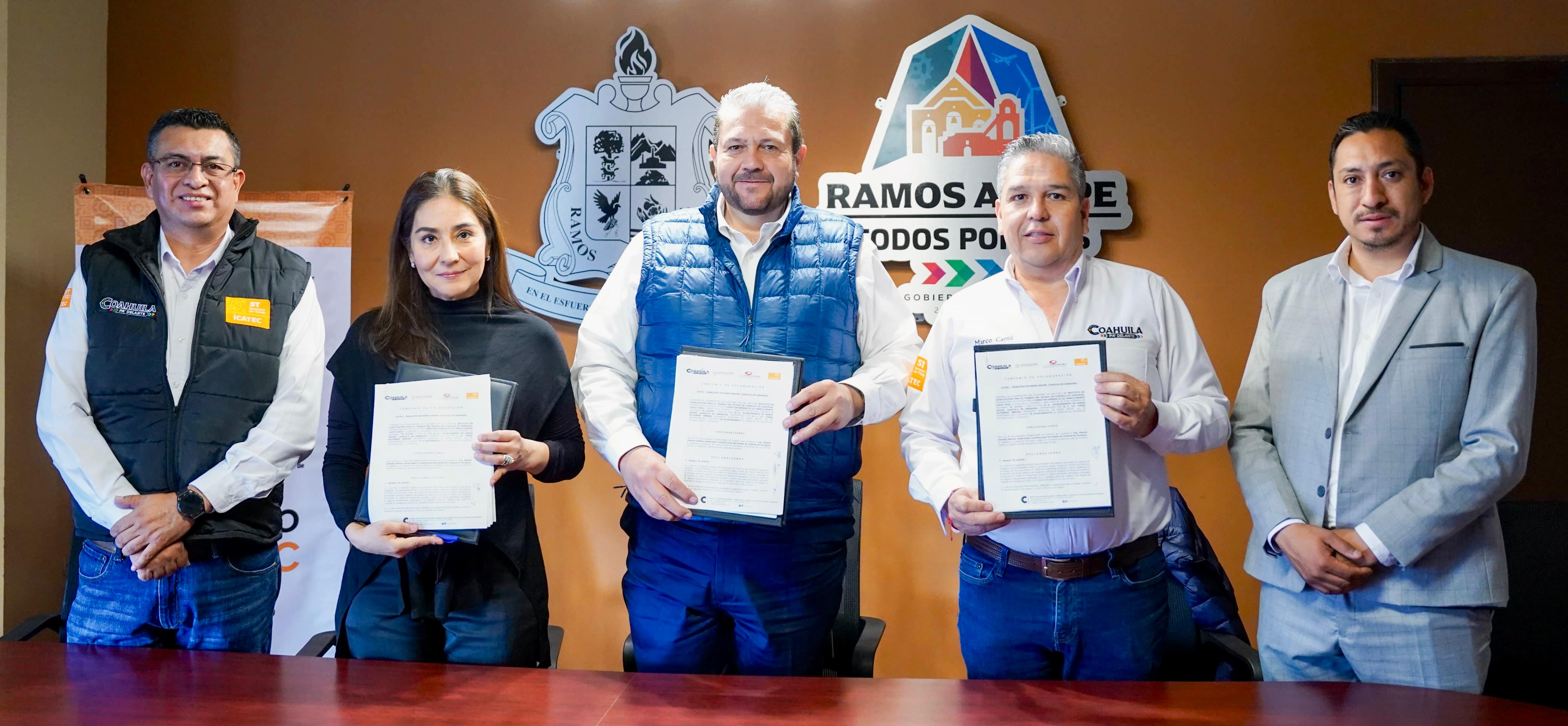 Firman un convenio Municipio e ICATEC; fortalecerán tejido social