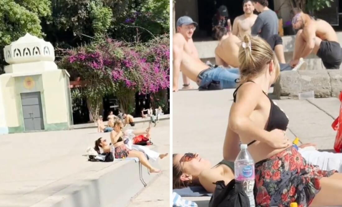 Extranjeros se broncean en Parque México de CDMX y causa polemica en redes; “no es la playa”