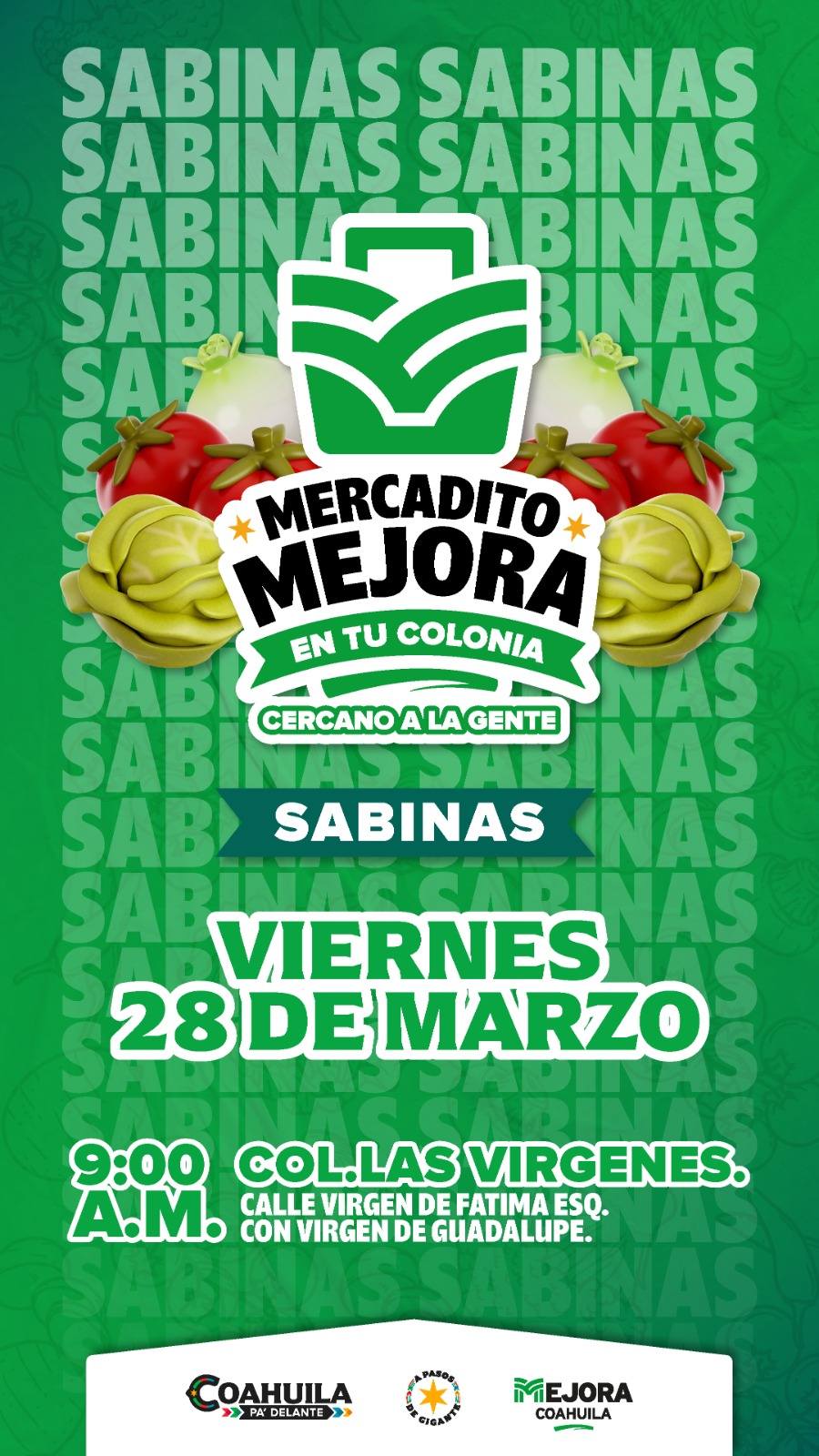 Invitan a sabinenses al Mercadito Mejora