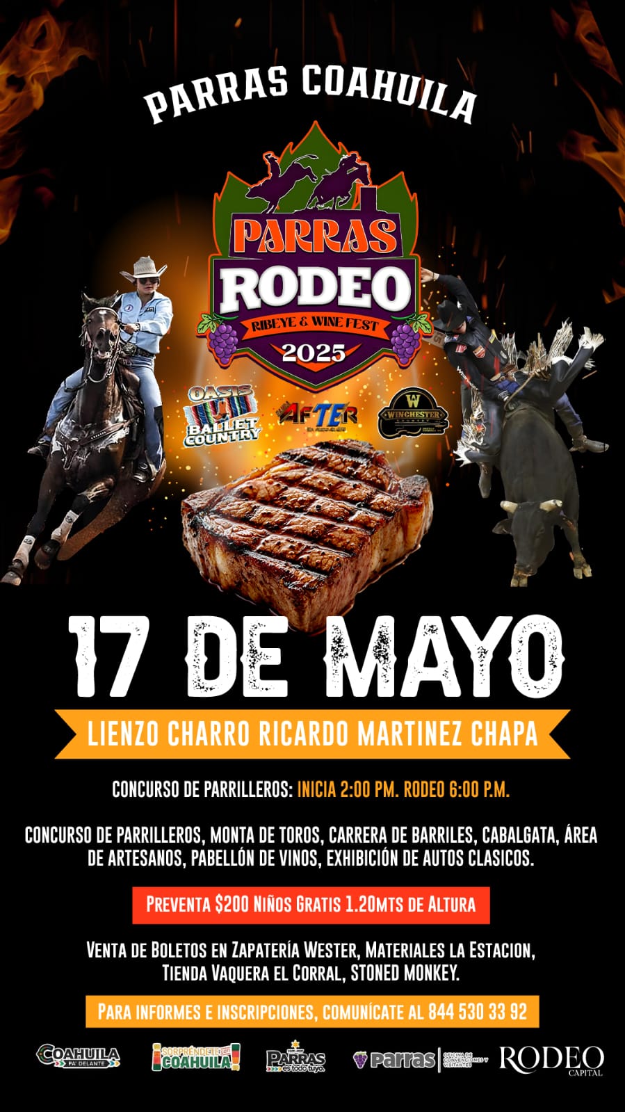 Anuncian el Parras Rodeo Ribeye & Wine Fest 2025
