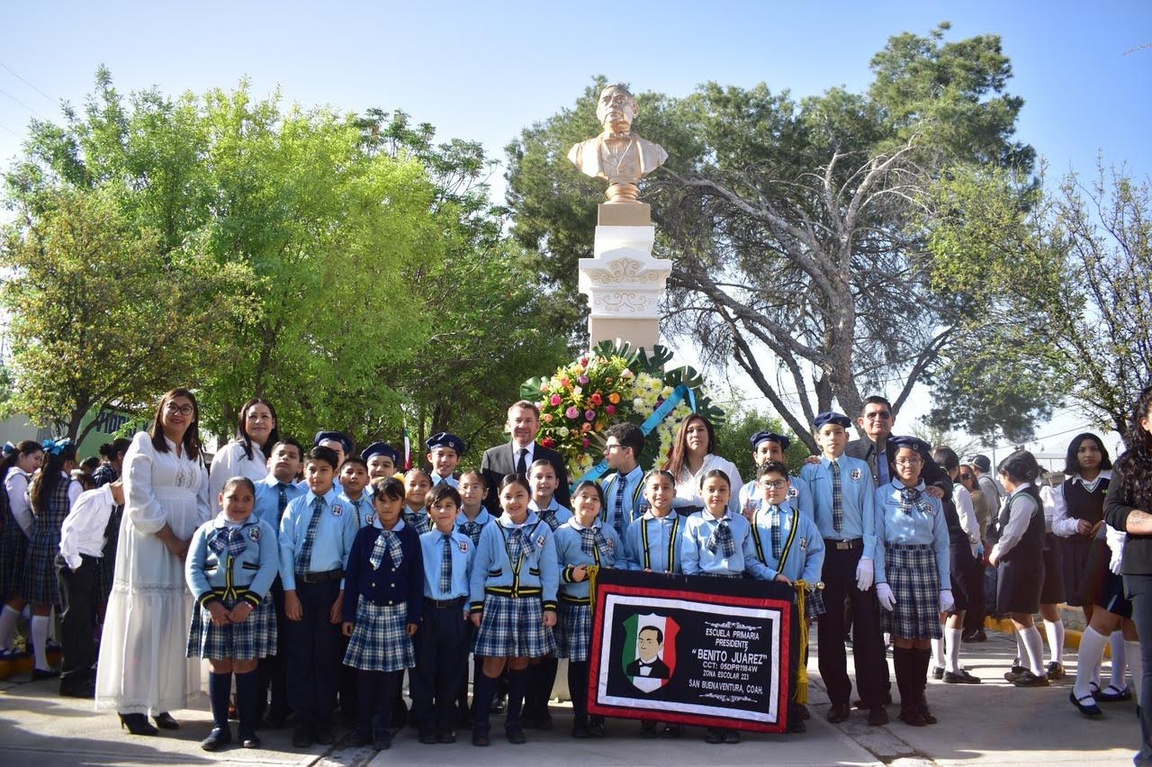 Conmemoran Natalicio de Benito Juárez en SB