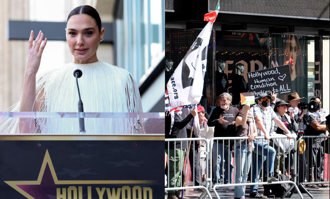 Gal Gadot recibe su estrella en Hollywood entre protestas propalestinas