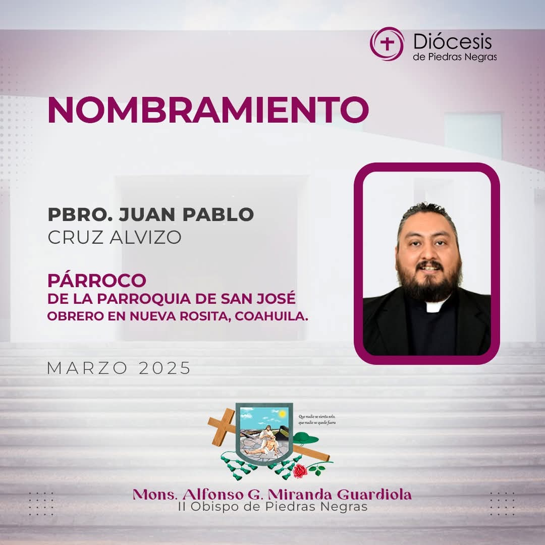 Anuncia Obispo nuevos nombramientos sacerdotales