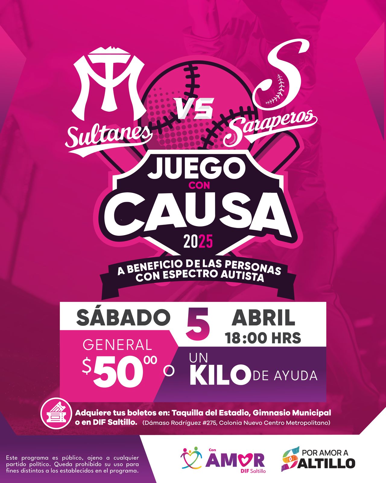 Este sábado es el Juego con Causa del DIF Saltillo