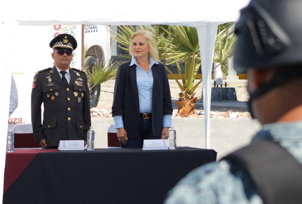Asiste, Laura Jiménez a la inauguración del cuartel de la Guardia Nacional en la Villa de Agüjita