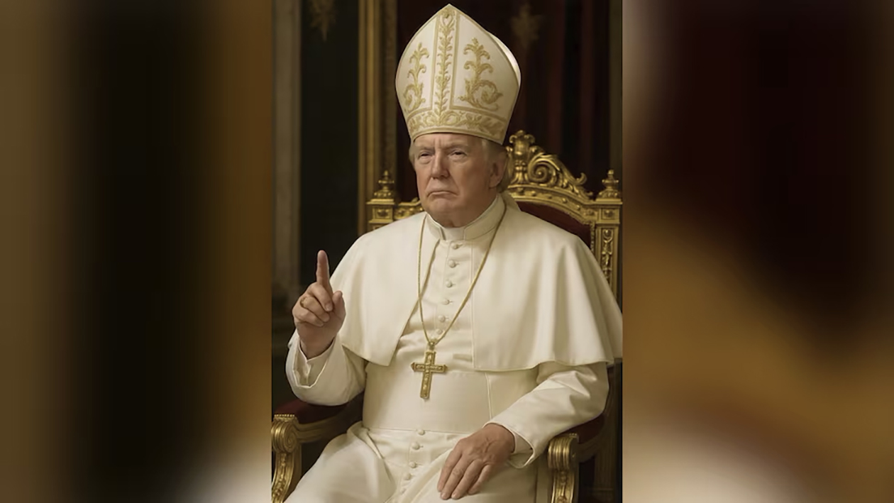 Indigna Trump con vestimenta de Papa