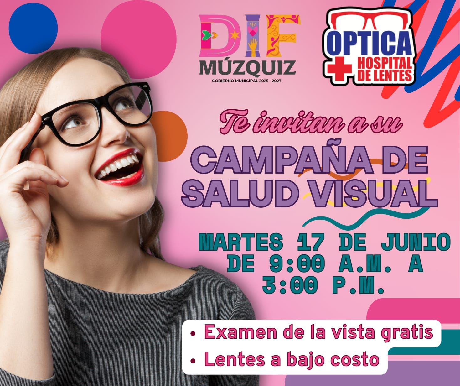 Invita DIF de Múzquiz a jornada de salud visual