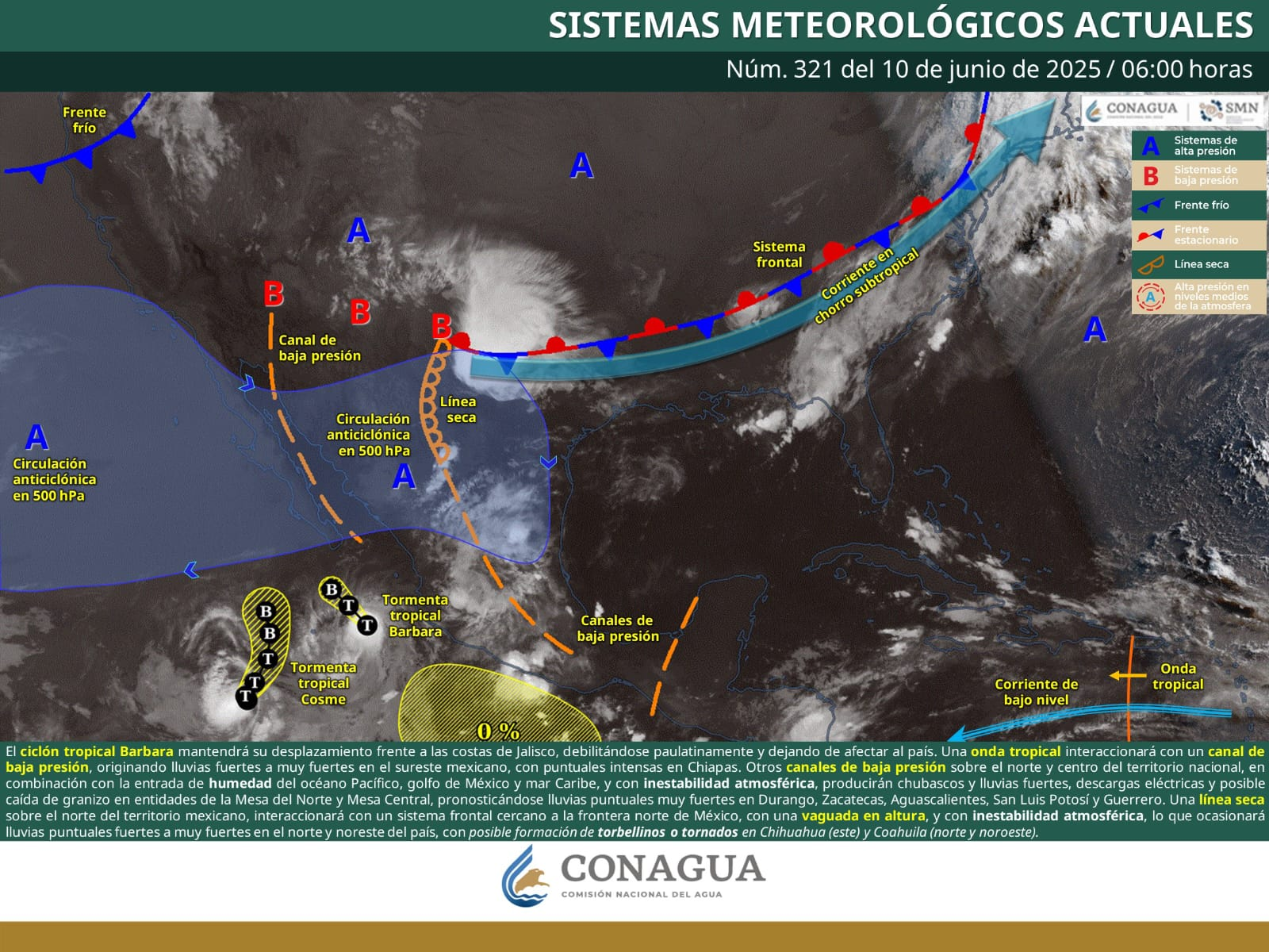 SE PREVÉN LLUVIAS Y VIENTOS MUY FUERTES CON POSIBLE FORMACIÓN DE TORBELLINOS O TORNADOS EN COAHUILA