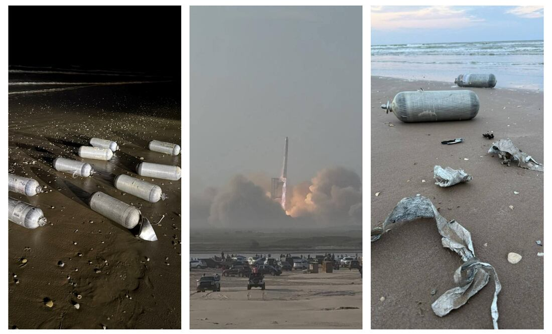 Lanzamiento de SpaceX; basura del cohete Starship invade playas de Tamaulipas