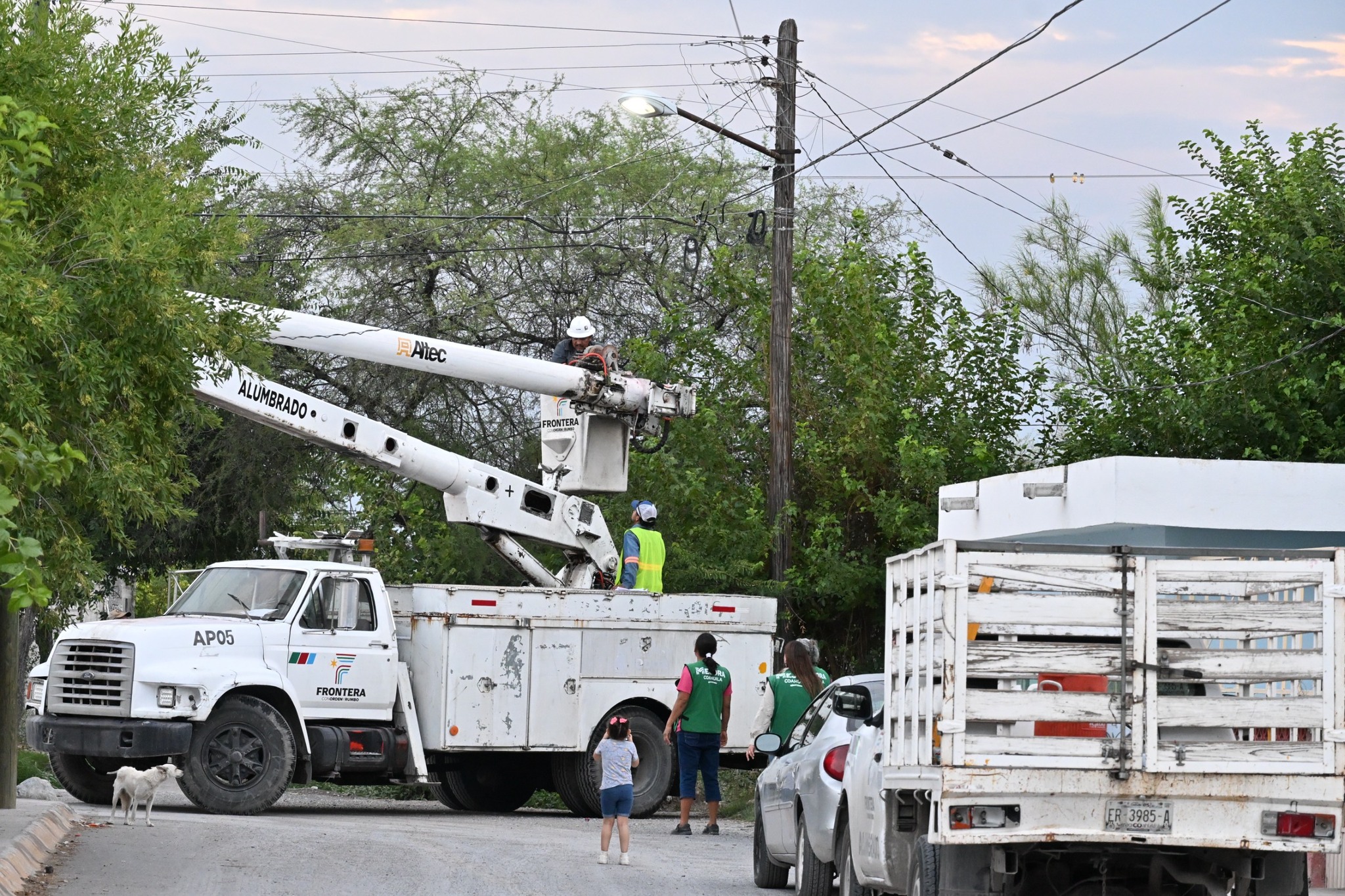Mejora Sari alumbrado en el ejido 8 de Enero