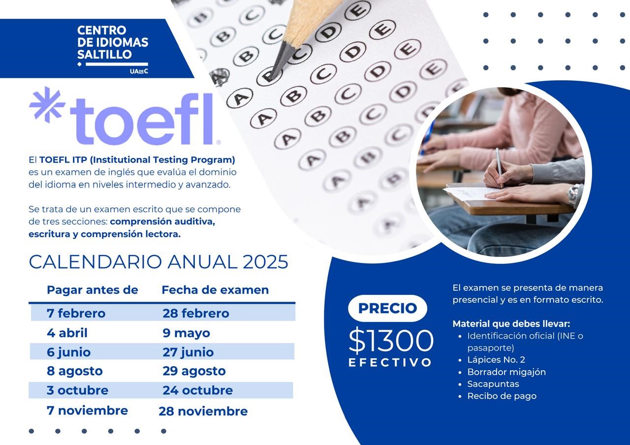 ¿Necesitas certificar tu inglés? Aplica el TOEFL