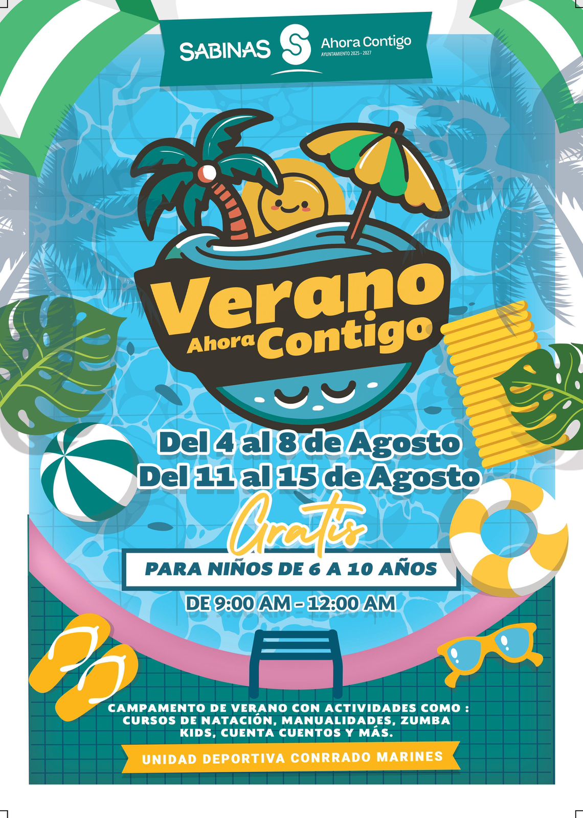 Invitan al Campamento de Verano 2025 «Ahora Contigo» para niñas y niños de Sabinas