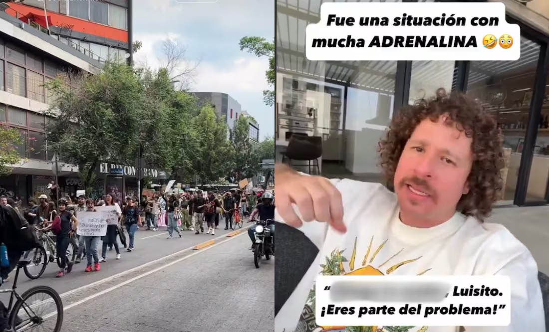 Insultan a Luisito Comunica en marcha contra la gentrificación en CDMX; «fue una situación de adrenalina», dice el influencer