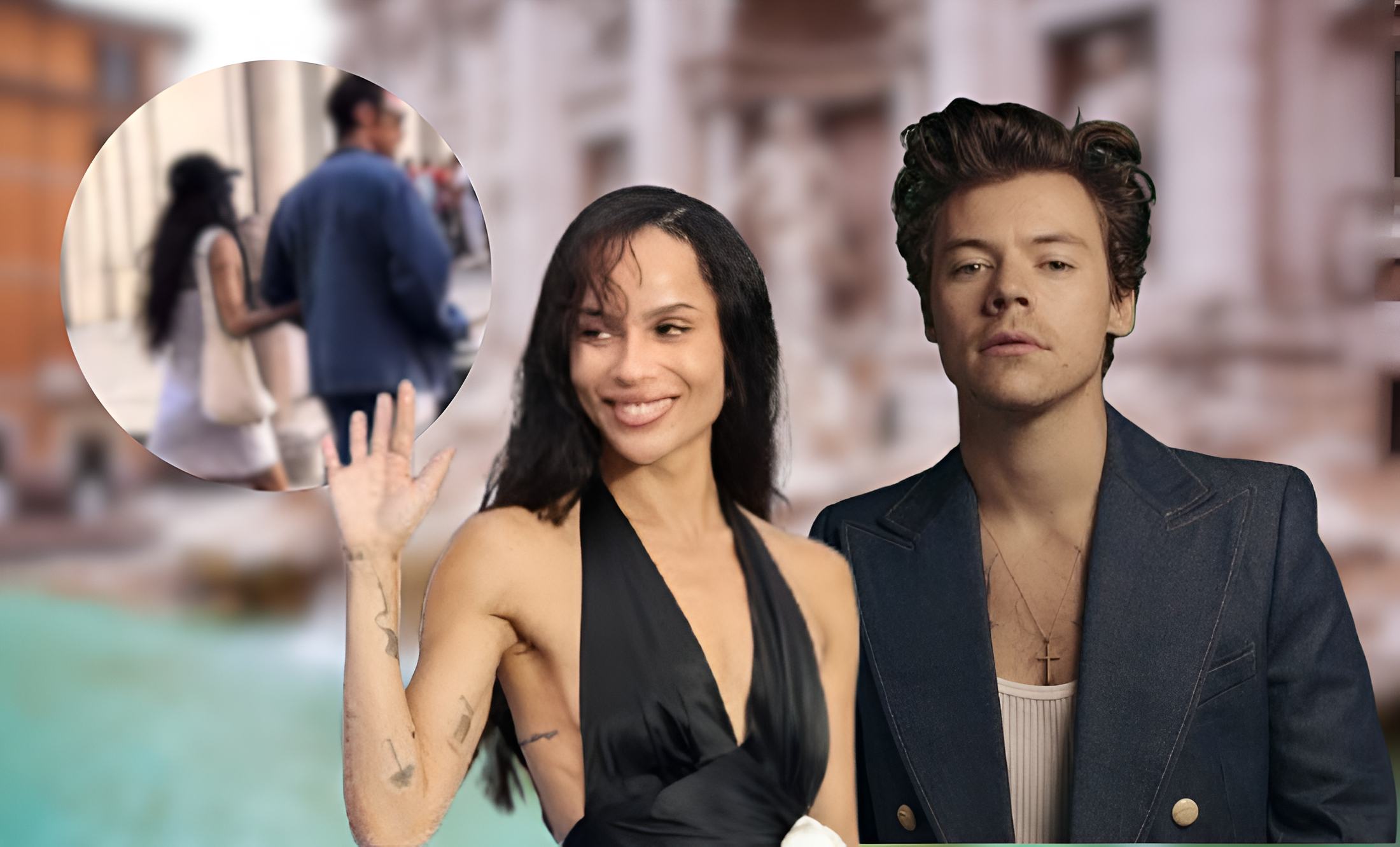 Zoë Kravitz y Harry Styles desatan rumores de romance tras un paseo en Roma