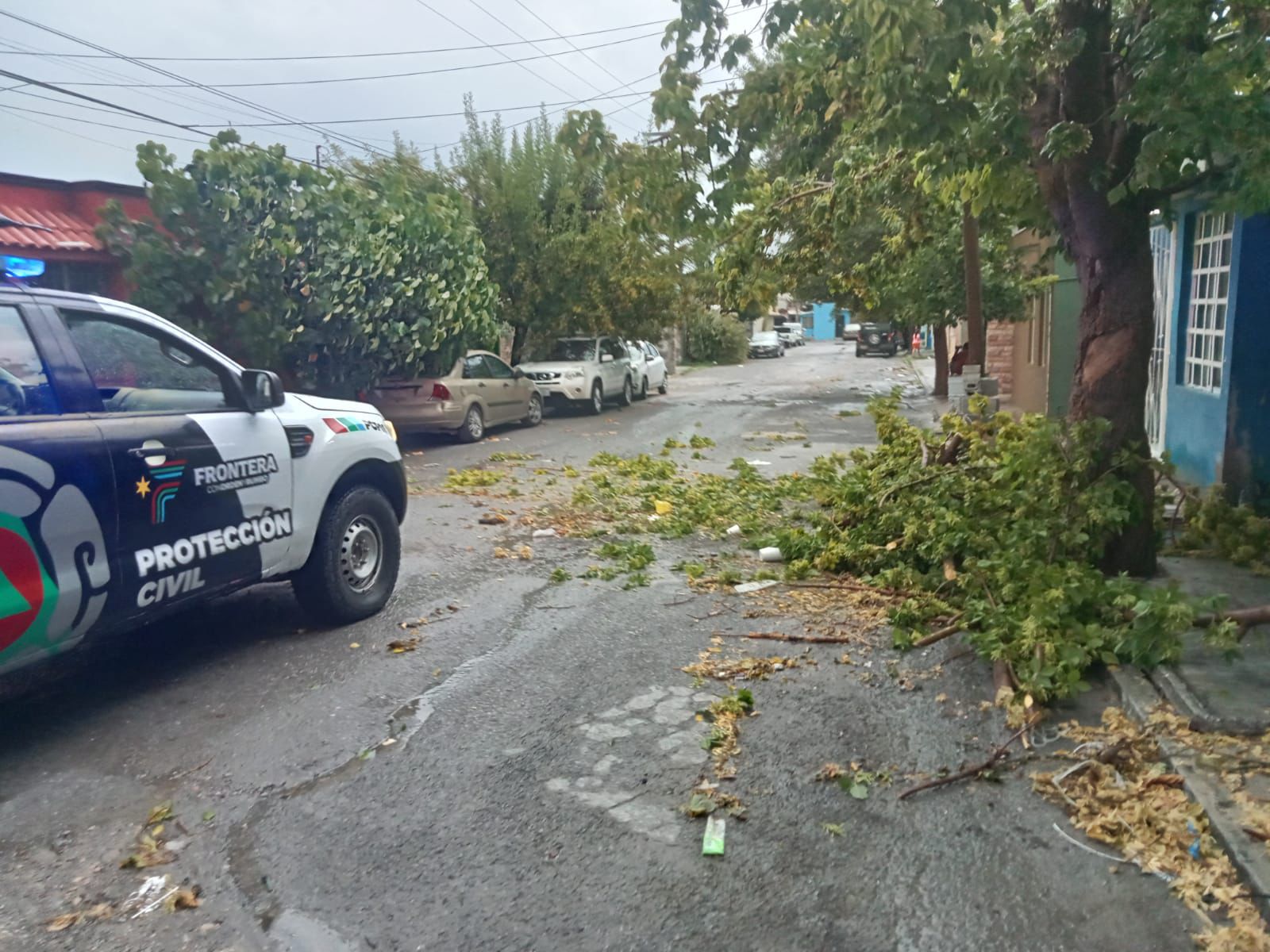 Atiende PC Frontera daños por fuerte lluvia