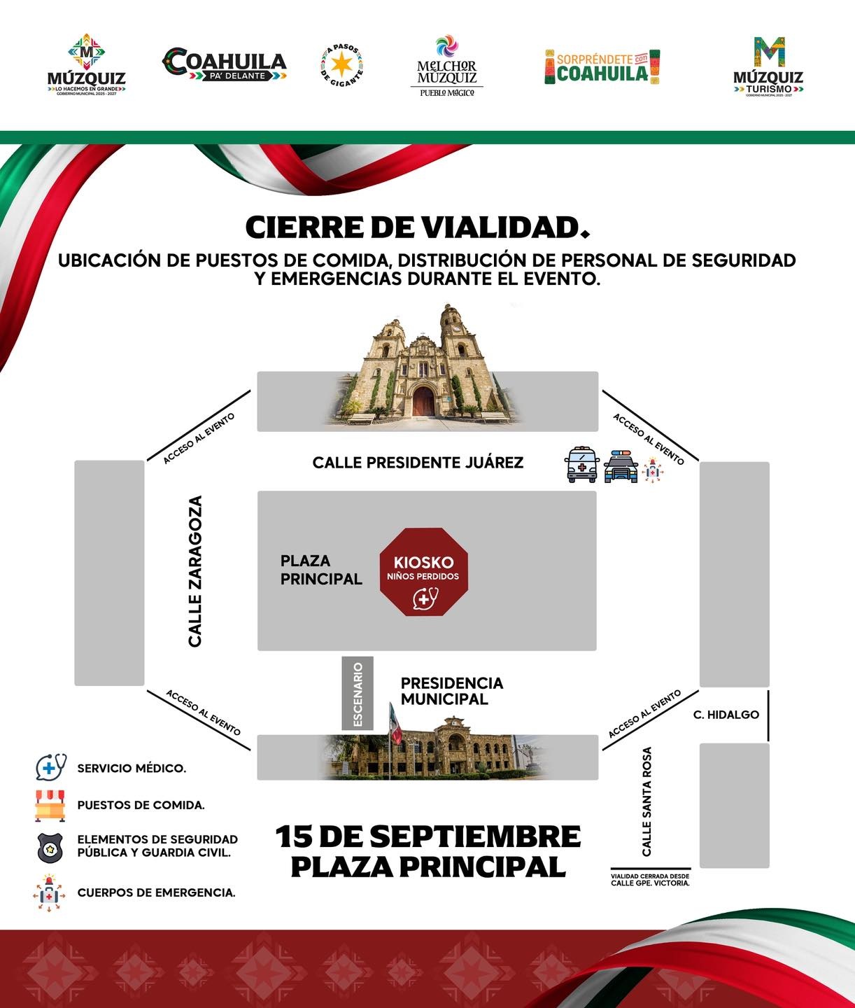 Anuncian cierre de vialidades por Grito de Independencia
