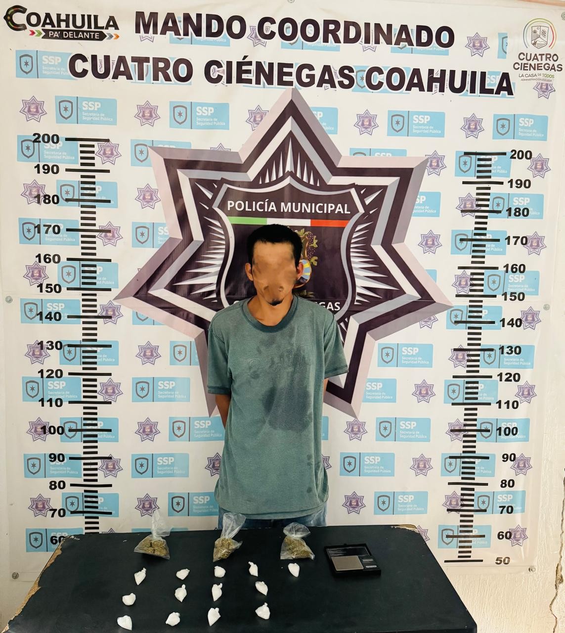 Detienen a hombre con narcóticos en Ciénegas