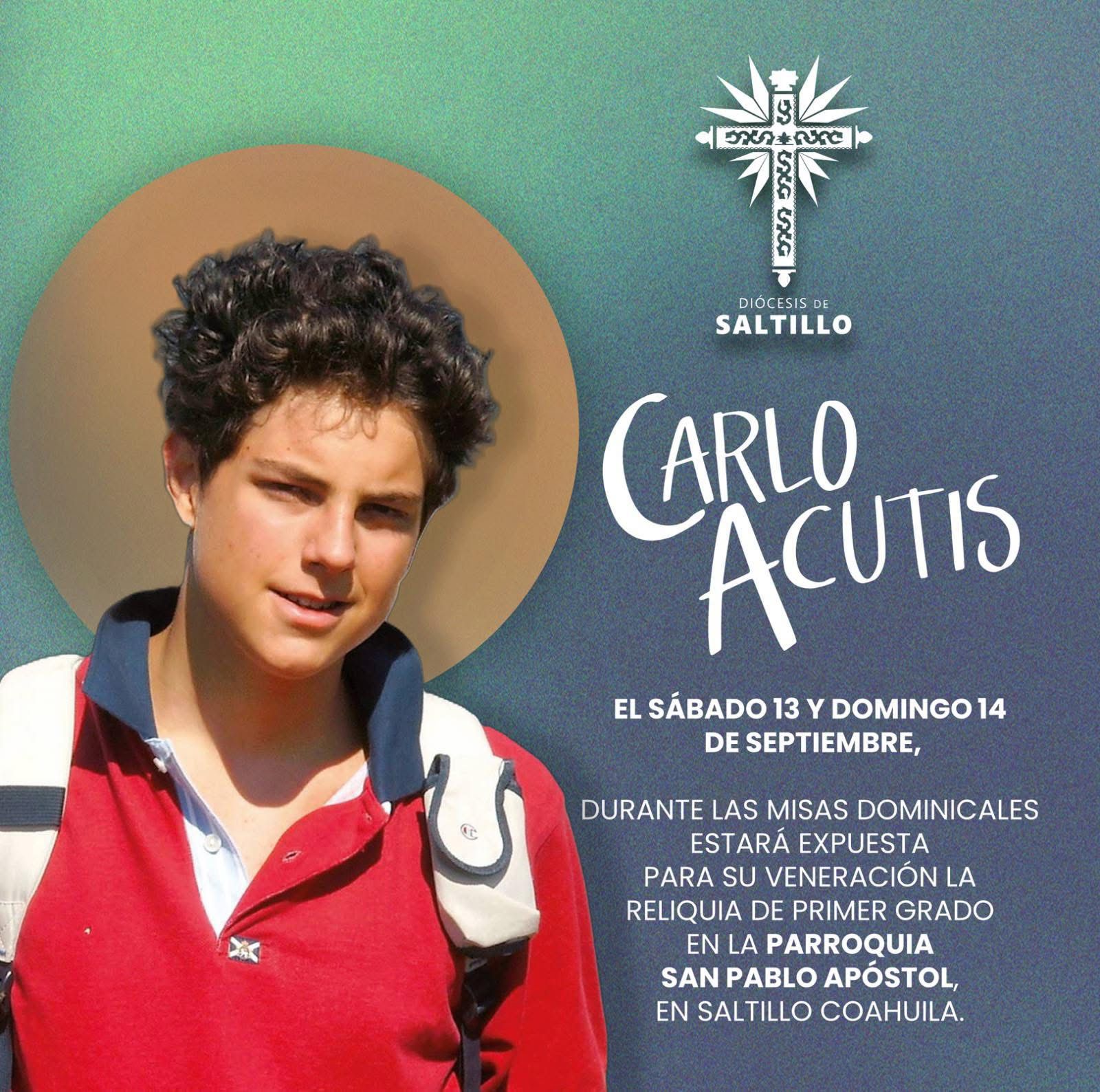 Peregrinan en Saltillo reliquias de San Carlo Acutis
