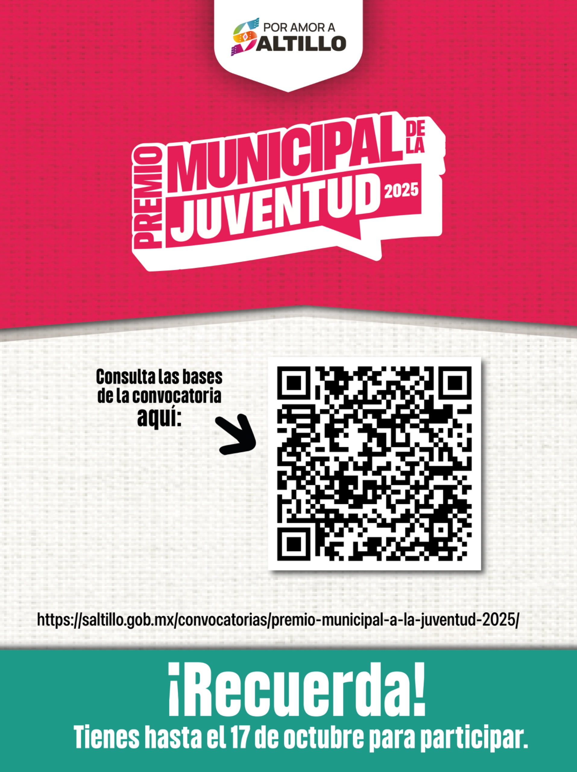 Invitan a proponer candidatas y candidatos para el Premio Municipal de la Juventud 2025