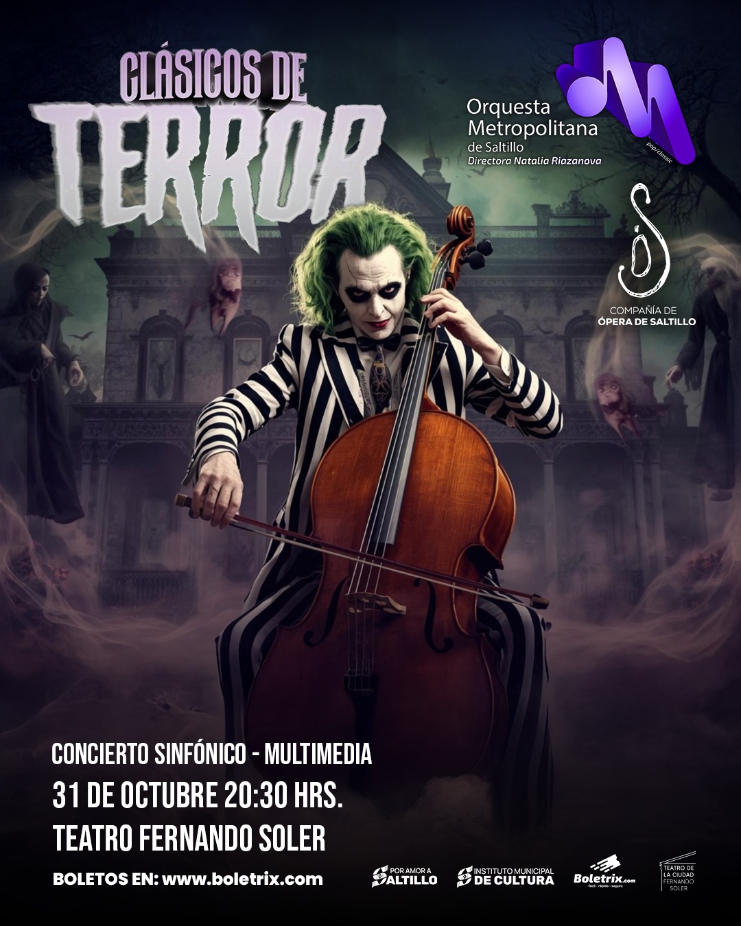 Presentarán en Saltillo el concierto sinfónico “Clásicos de Terror”