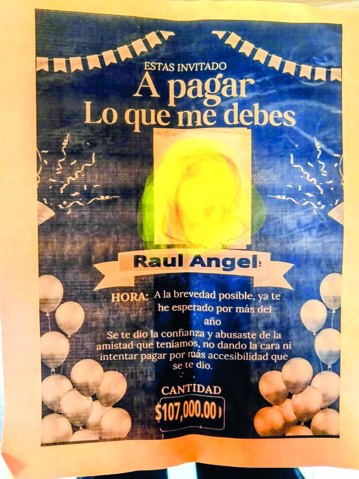 Exhiben en panfletos agiotistas a deudores