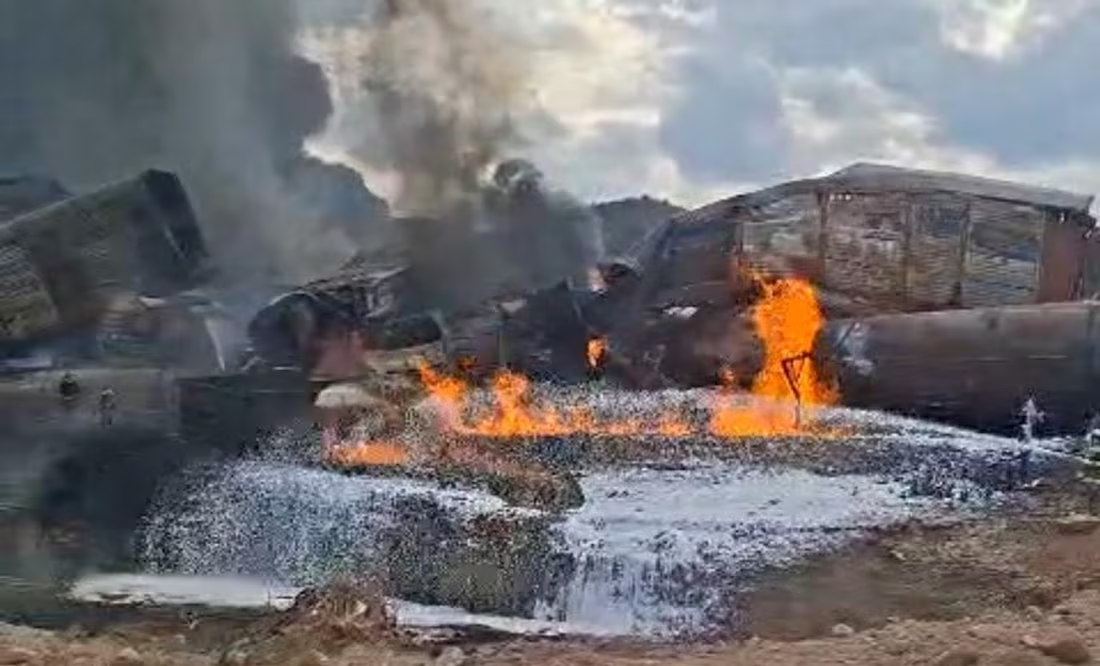 Descarrilamiento y explosión de tren deja una persona herida y una desaparecida en Tepetitlán, Hidalgo