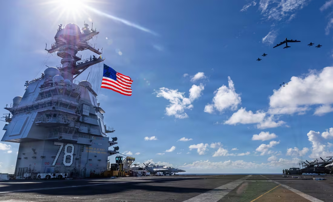 EU divulga las primeras imágenes del portaaviones Gerald Ford en el Atlántico; la misión elimina «narc0terr0ristas», asegura