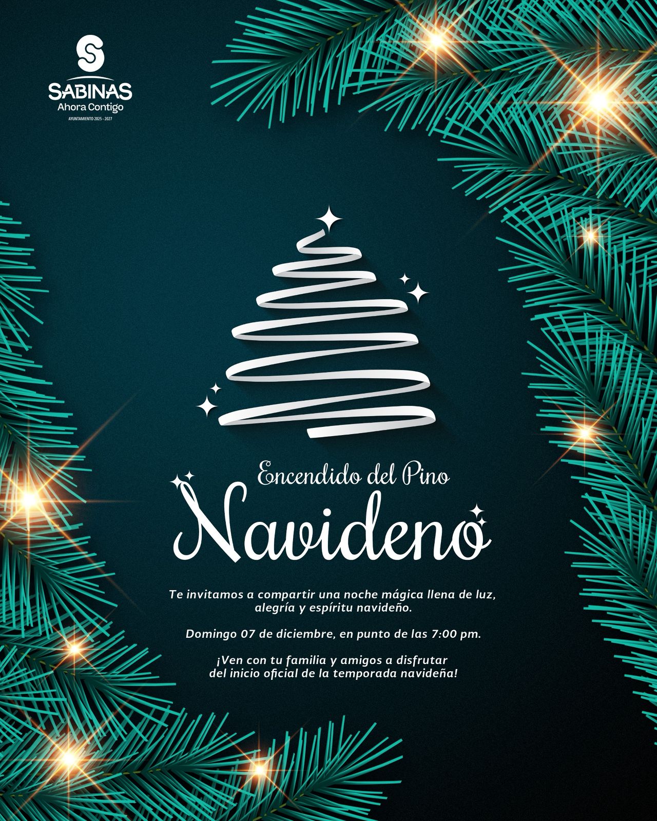 Invita Chano al encendido de pino navideño 2025