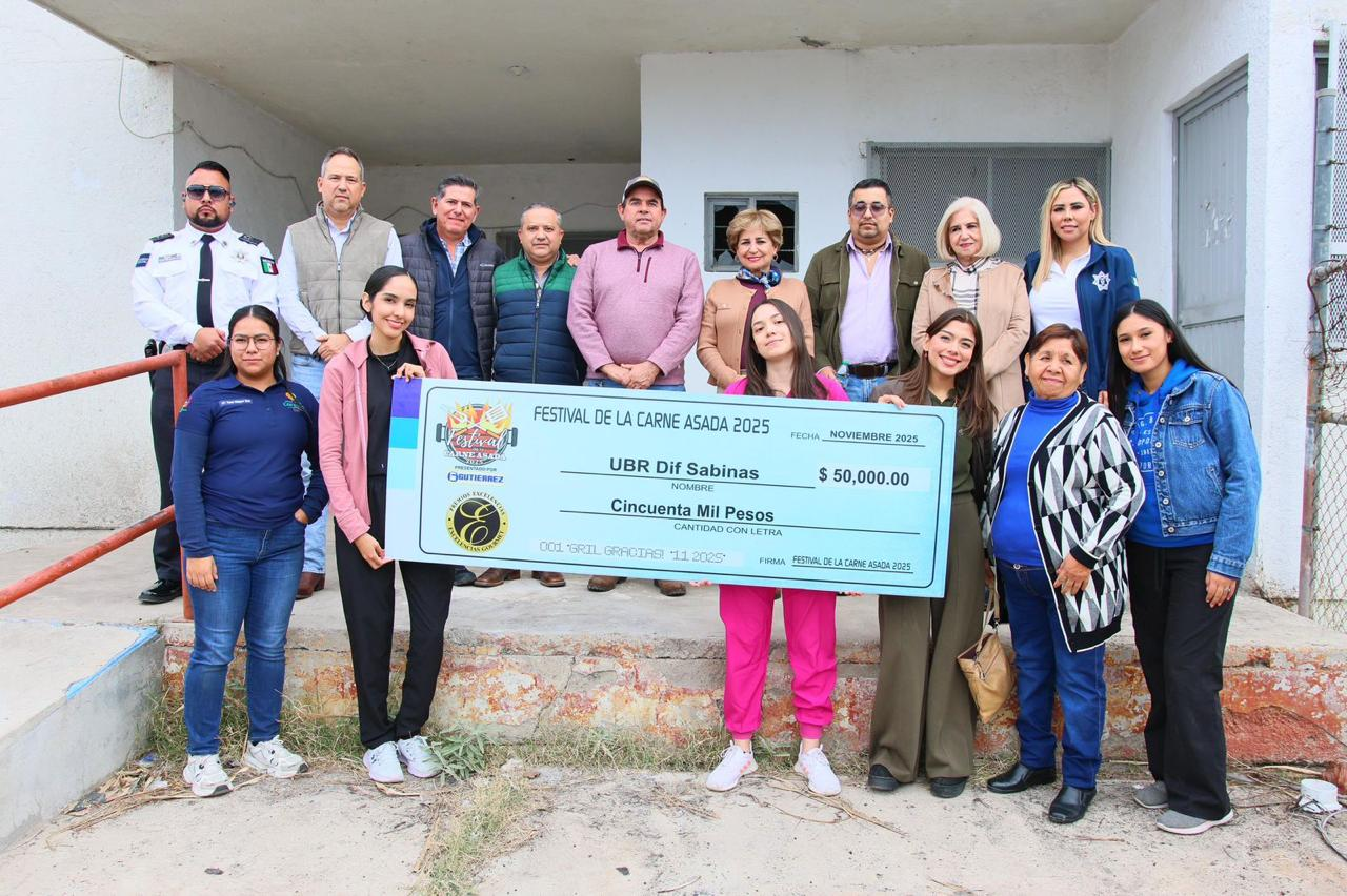Sabinas Avanza: Donativo del Festival de la Carne Asada fortalecerá la atención en rehabilitación