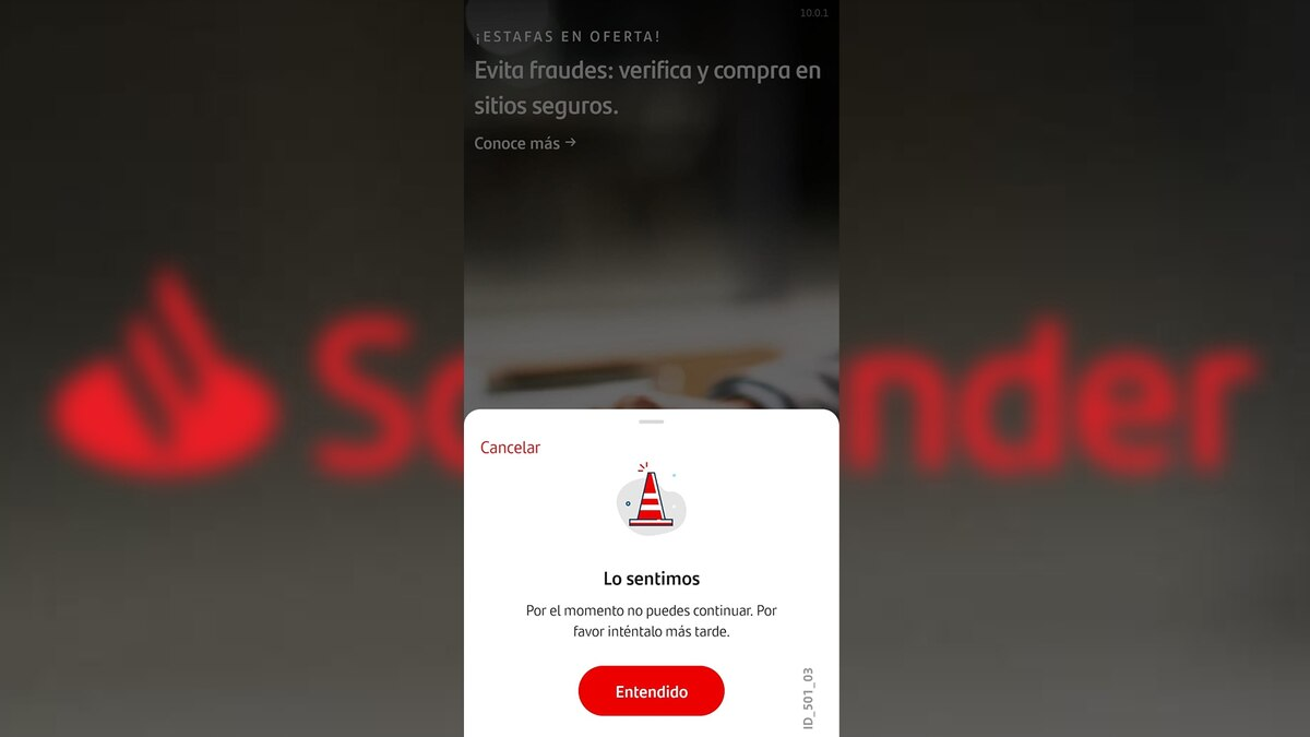 En plena quincena: Falla aplicación de Santander; ‘hay intermitencias’, dice el banco