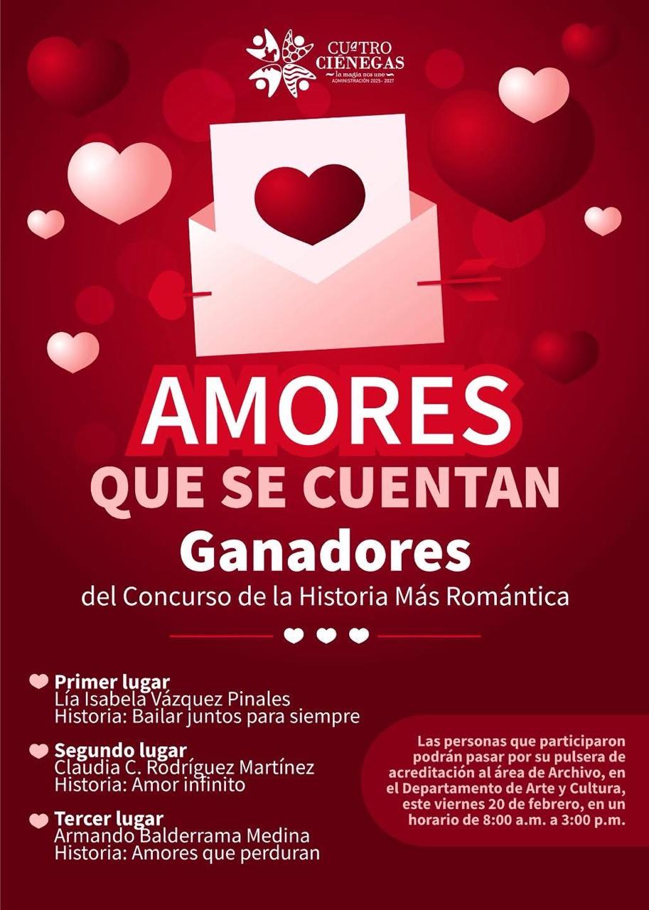 DIFUNDE CIÉNEGAS A GANADORES DE “AMORES QUE SE CUENTAN”