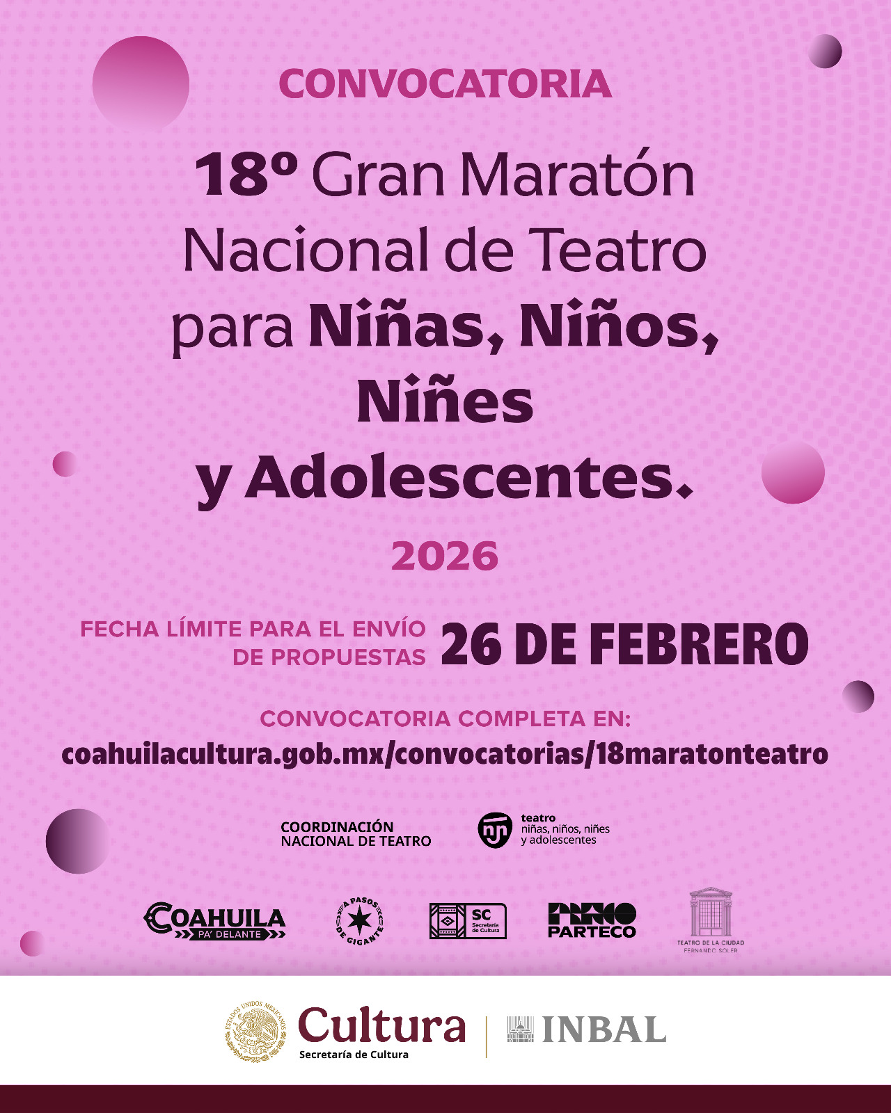 Convoca Coahuila a nacionales de teatro