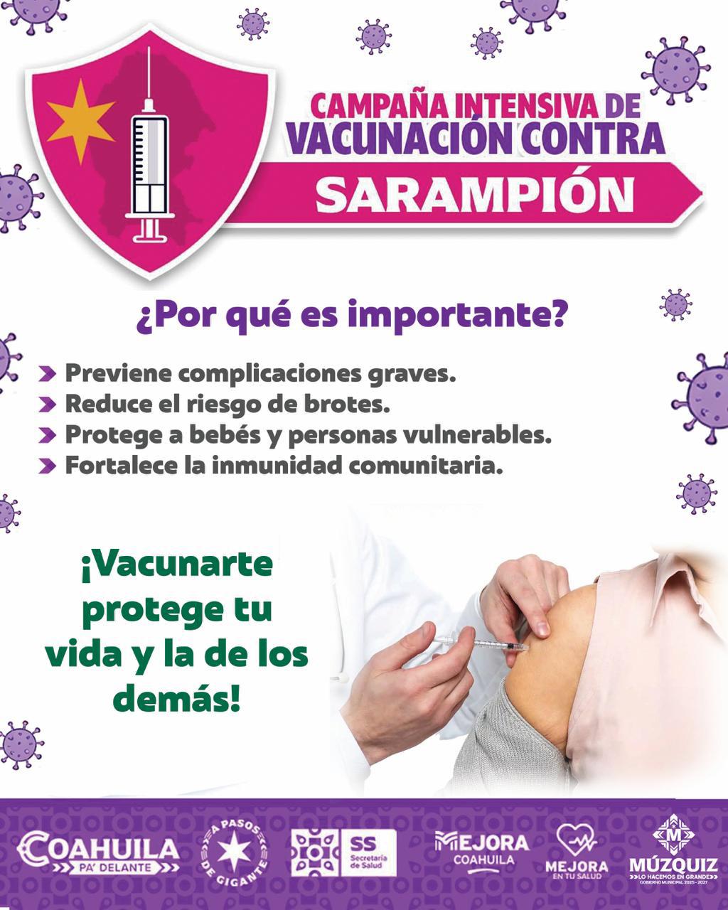 Ofrece Gobierno de Múzquiz vacuna contra el sarampión