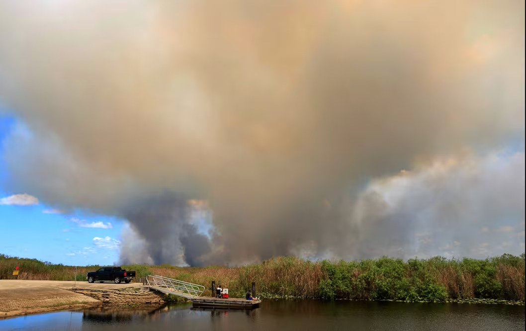 Incendio forestal se expande sin control en los Everglades, Florida; consume más de 10 mil hectáreas en medio de sequía