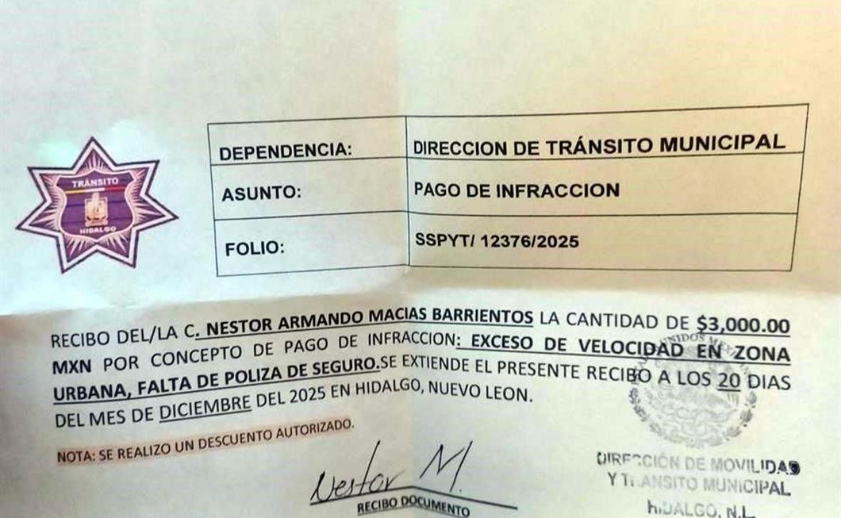Rechaza Mina abusos en infracciones viales