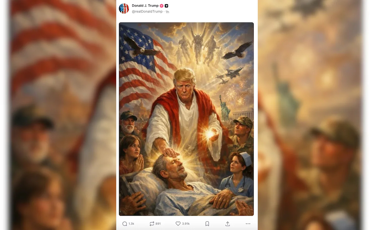 Afirma que imagen de Trump como Jesús era una broma