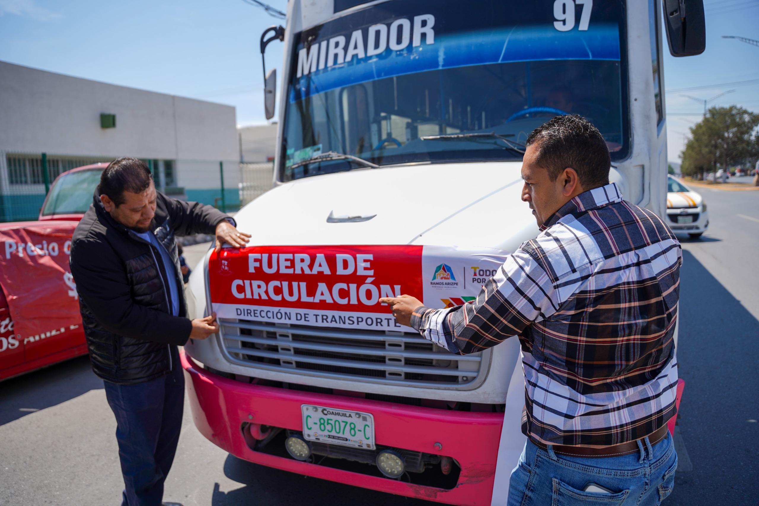 Frenan en Ramos Arizpe unidades en mal estado