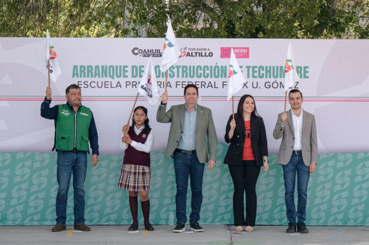 Arranca Javier Díaz construcción en la escuela Primaria Félix U. Gómez
