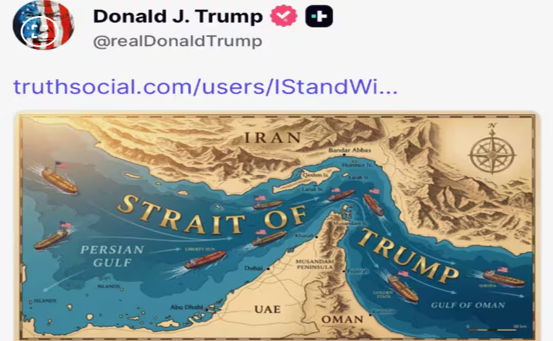 Trump renombra el estrecho de Ormuz en medio de la guerra con Irán; ahora «el mundo sabrá quién garantiza el flujo de energía»