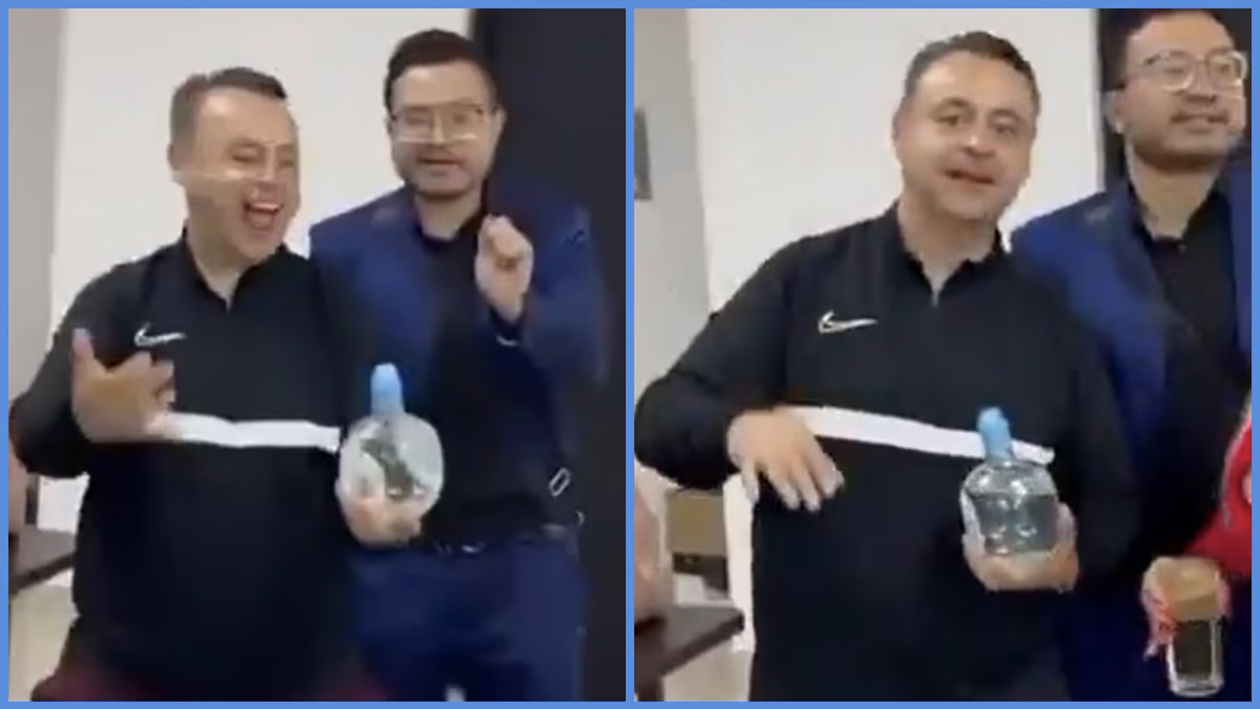 Exhiben a jefe antisecuestros de Hidalgo por fiesta en oficina pública