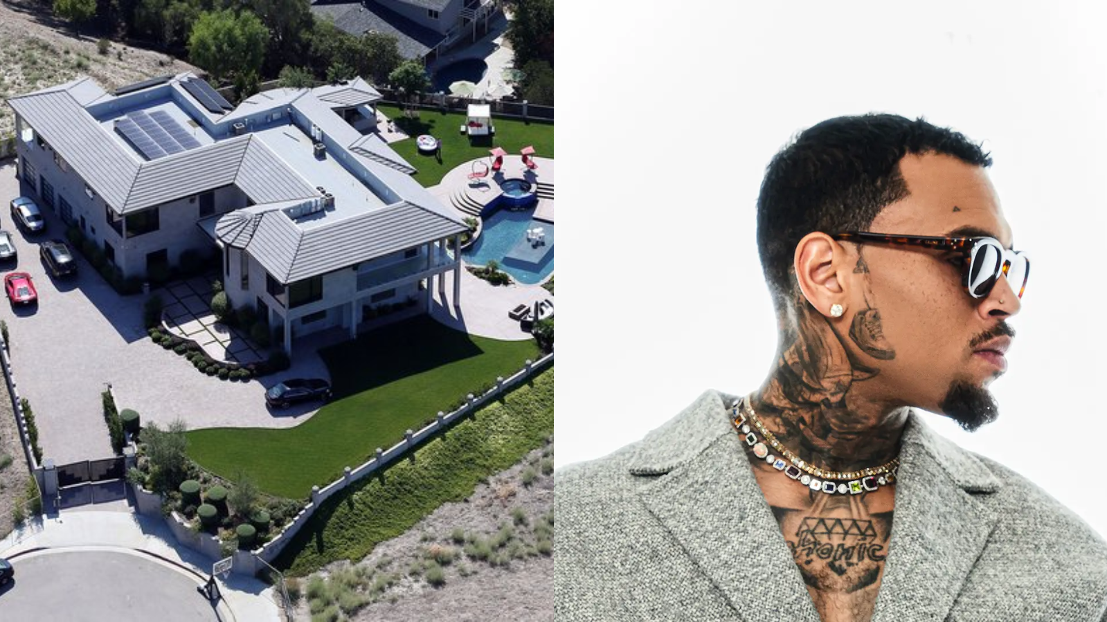La casa de Chris Brown en Los Ángeles, escenario de un incidente con disp4ros y un detenido