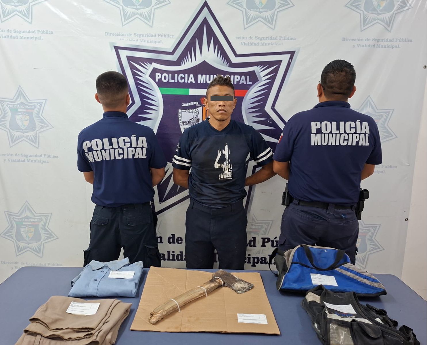 DETIENE SEGURIDAD PÚBLICA SABINAS A SUJETO TRAS REPORTE CIUDADANO