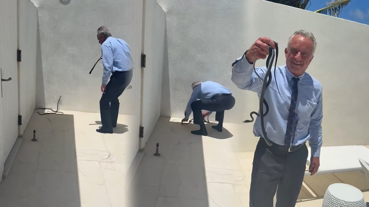 ¿Eran venenosas? Secretario de Salud de Trump causa revuelo por capturar serpientes con las manos