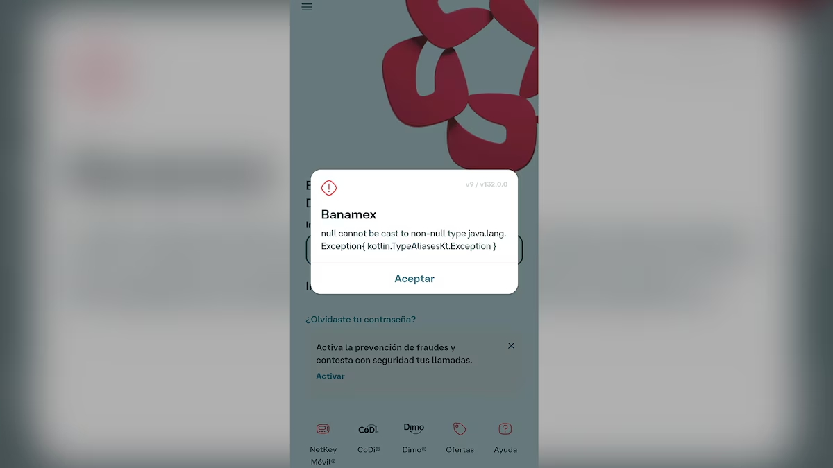 App de Banamex se cae en plena quincena: Usuarios no pueden acceder a sus cuentas