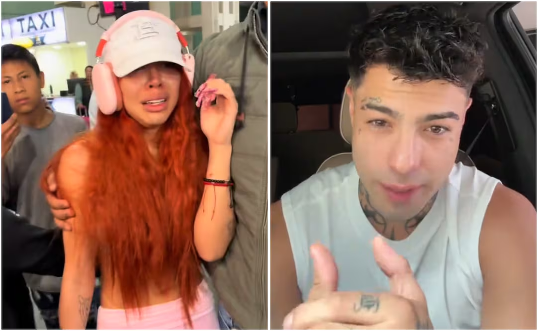 Yeri Mua rompe en llanto en el AICM tras señalamientos; Naim Darrechi pide detener el hate en redes